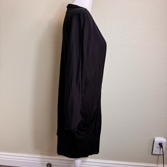Surf & Turf Of California Women's Sweater Black Cardigan Button Up 3/4 Sleeves L - Picture 4 of 7